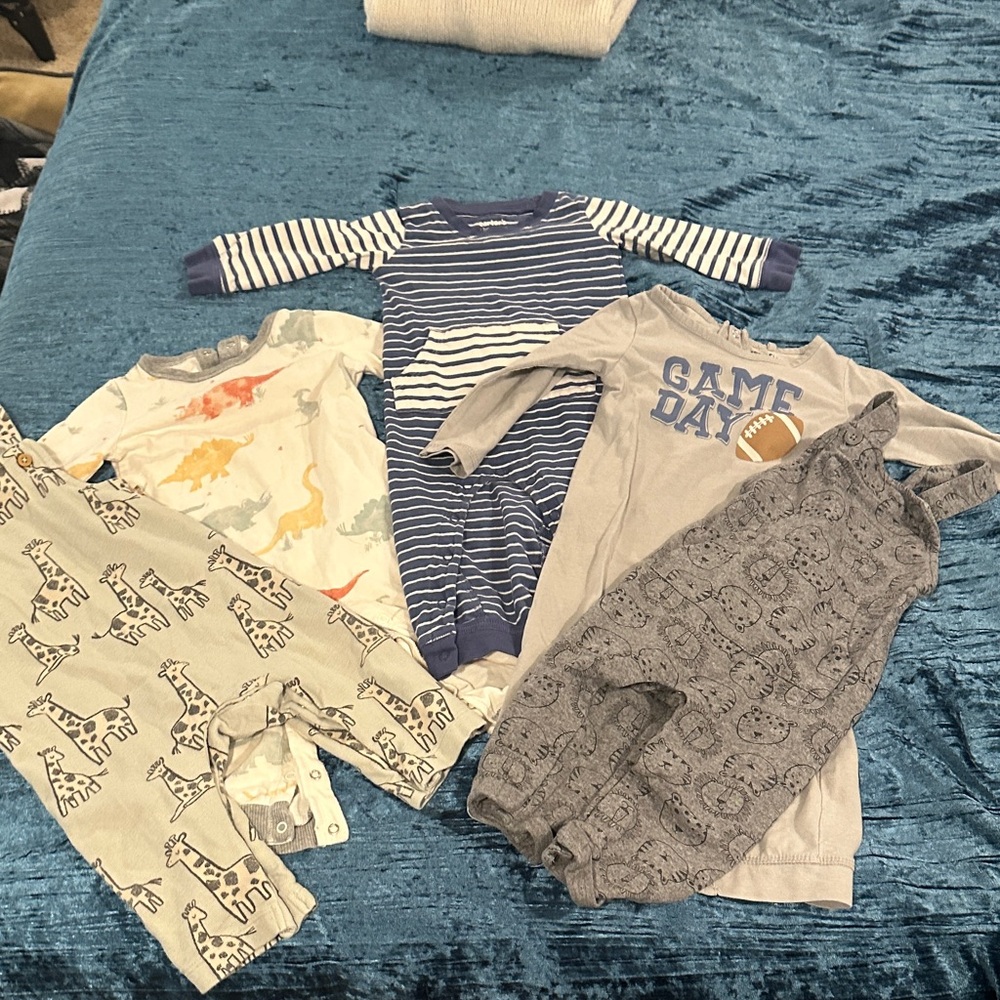Baby Boy Clothing Set with Stripes and Animal Prints